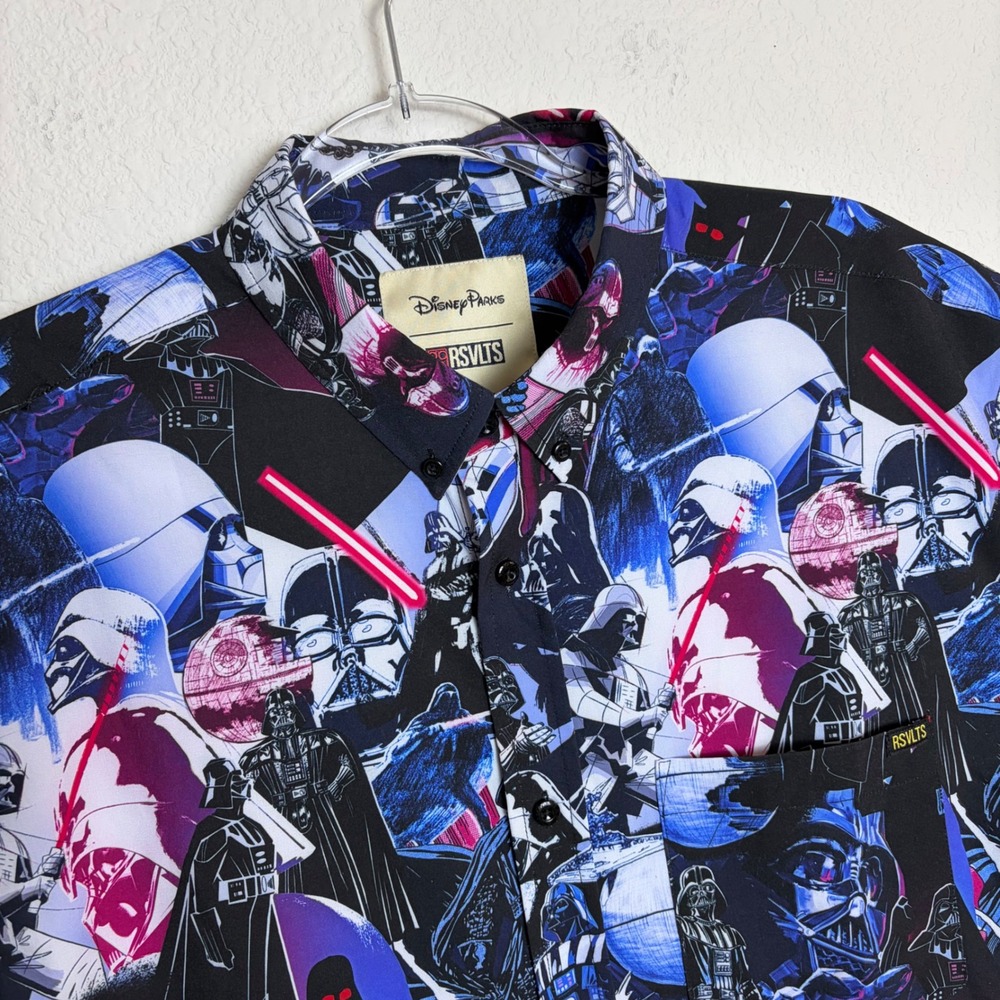 RSVLTS Disney Parks Star Wars Darth Vader KUNUFLEX Shirt Mens Large Short Sleeve